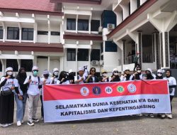 Ratusan tenaga kesehatan di Kota Palu gelar aksi demo tolak RUU Kesehatan. Foto: Angel/kabarsulteng.id