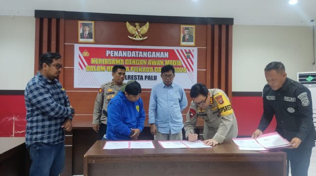 Sinergi Polresta Palu dan Media Wujudkan Pilkada Damai 2024