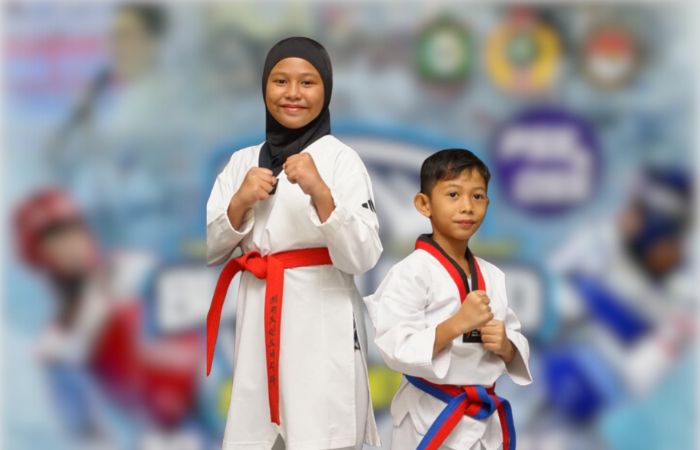 Kakak Beradik Indah Kirana dan Junior Alfarizi Raih Emas Taekwondo Bupati Poso Cup 2025