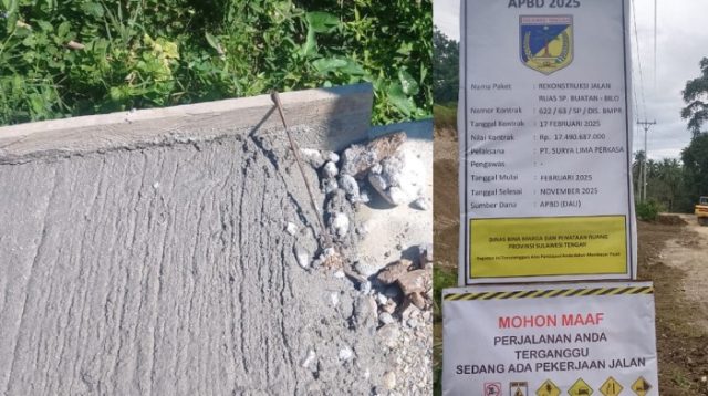 Pemilik PT Surya Lima Jaya Disorot Usai Proyek Jalan Rp17,4 Miliar di Tolitoli Diduga Menyimpang