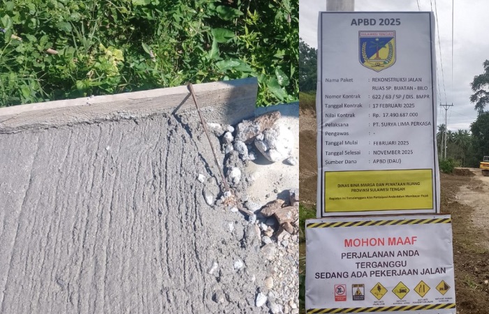 Pemilik PT Surya Lima Jaya Disorot Usai Proyek Jalan Rp17,4 Miliar di Tolitoli Diduga Menyimpang