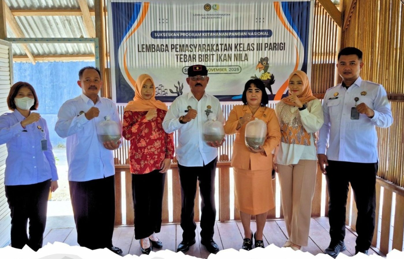 Lapas Parigi Tebar 3.000 Benih Ikan Nila untuk Dukung Ketahanan Pangan Nasional