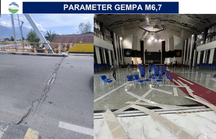 empa M6,7 Guncang Palu, Auditorium Untad Rusak dan Jembatan Palu III Retak