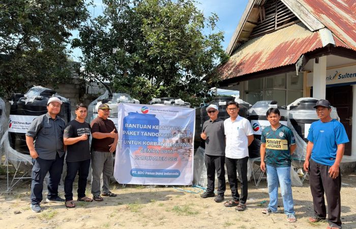 EDC Panas Bumi Indonesia Salurkan 100 Ribu Liter Air Bersih dan Tandon di Sigi