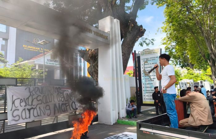 IMM Palu Demo Kanwil BPN dan Kejati Sulteng, Soroti Penanganan Kasus Dugaan Mafia Tanah di Sigi